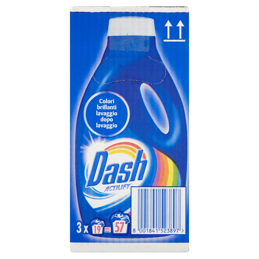 Dash Detersivo Liquido Lavatrice Salva Colore 57 Lavaggi, 3x19 Lavaggi